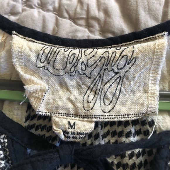 Ace&Jig cream & black gauzy cotton top M turnaround (can be worn front/back) - Picture 6 of 9